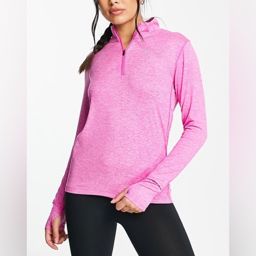 Nike Women's Dri-FIT Element 1/2-Zip long sleeve Top pink size medium